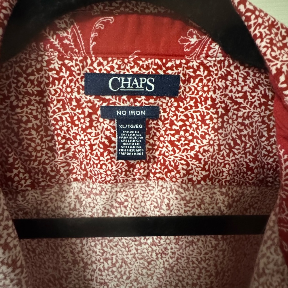 Chaps Red Floral Button-Up Shirt - Picture 2 of 5